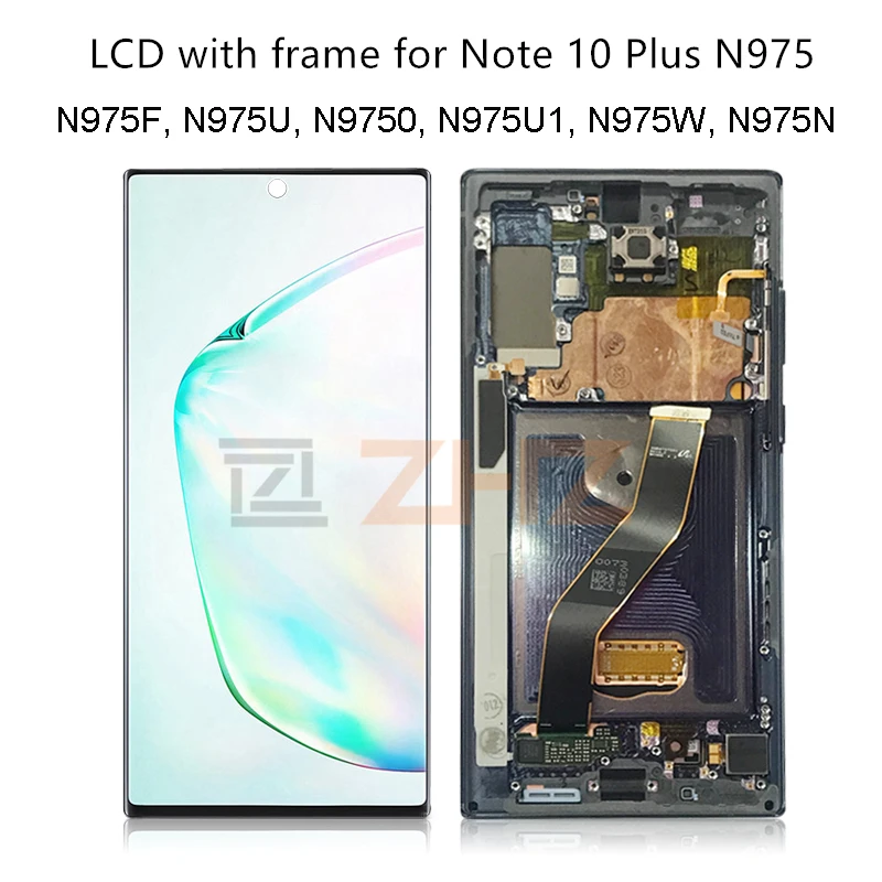 Динамический Amoled для samsung Galaxy Note 10 lcd N970F дигитайзер в сборе+ рамка для samsung Note 10 plus N975F экран Запасные части