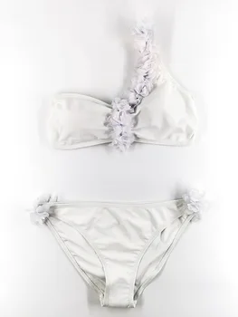 

2020 new bikini swimsuit solid color bikini suit style push-up white