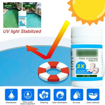 

1 Bottle Pool Cleaning Tablet (100 PCS) Swimming Pool Cleaner Purify Water Spray Cleaner Home Cleaning Dropship