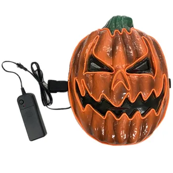 

Led Glowing Pumpkin Mask Halloween Glow In Dark Masque Masker Adult Full Face Masks Halloween Party Decoration 3-Model Light