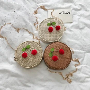 

Fairy cherry small bag female 2020 new wild messenger bag small fresh girl single shoulder small round bag