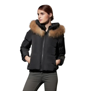 

New Short Fund Parkas Women Loose Casual Zipper Pockets Cotton Outwear Ladies Fur Collar Warm Winter Coats Down Jackets 2020