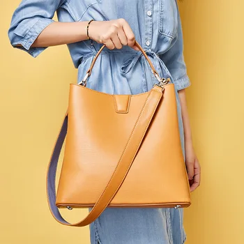 

Genuine leather handbag new fashion bucket bag female leather bags ladies women shoulder bag GN-SB-dqnpst