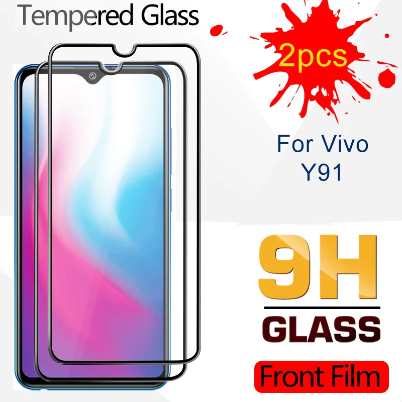 2 шт. 9H полное покрытие закаленное стекло для Vivo Y91 Y93 Y95 Y97 Y81 Защитная пленка Y 91 93 95