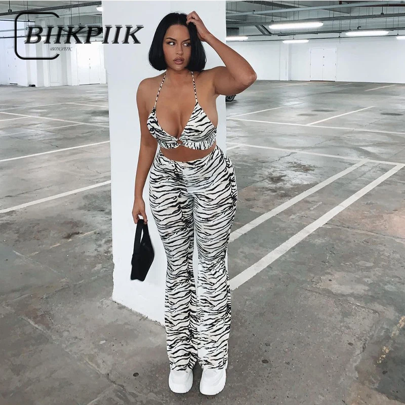 BIIKPIIK женские комплекты из 2 предметов с принтом зебры бюстгальтер + Pnats подходящий