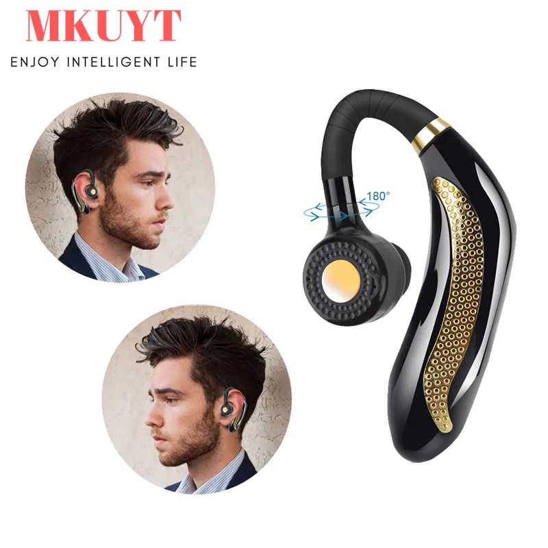 Беспроводные Bluetooth-наушники MKUYT спортивные наушники с микрофоном и поворотом на
