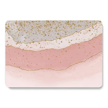 

Watercolor Gray Golden Pink Grey Pattern Laptop Case For MacBook Retina Air 11 12 13.3 New Pro 15.4 16 inch Cover shell