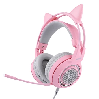

SOMIC G951S Pink Noise Cancelling Wired Gaming Headset 3.5mm Headphone Compatiy with Xbox PS4 PC Nintendo Switch/ipad/ iphone