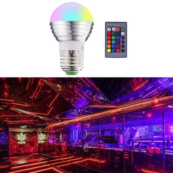 

Colour Changing Light Bulb , RGB LED Color Bulbs, Mood RGB Dimmable, with Remote Controller