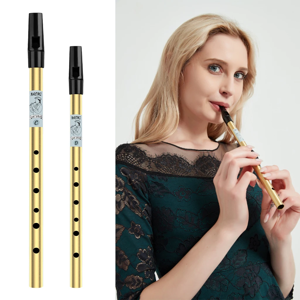 NAOMI Tin Whistle Scottish Penny High C Key Brass Six-holed Flute w/Plastic Mouthpiece For Beginner Whistler | Спорт и развлечения