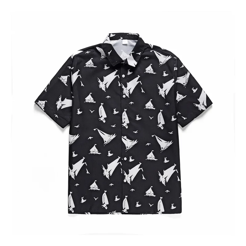 shirts 6 Повседневная Гавайская Мужская рубашка с принтом, летняя, camisa masculina, уличная мода, белая, короткий рукав, праздничная, ropa hombre blusa - Цвет: shirts 6