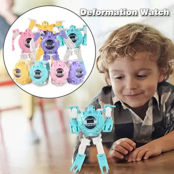 

Kids Robot Watch Digital Deformed Electronic Robot Watch Toys 2 In 1 Deformation Robot Watch Toys For Boys Girls