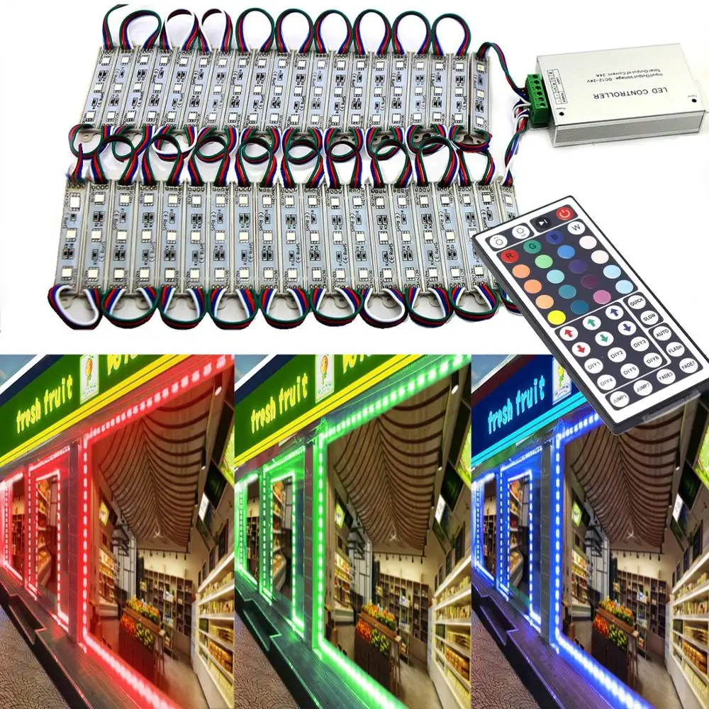 US 10~500FT 5050 SMD 3 LED Module STORE FRONT Window Light Display DIY Sign Lamp 