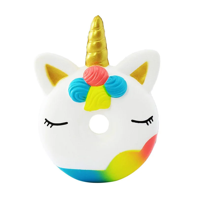 Unicorn004-white TOBEFU Jumbo Kawaii пончик Единорог Мягкий торт хлеб Squishies крем Ароматические медленно поднимающиеся сжимаемые игрушки Дети Рождество подарок на день рождения - Цвет: Unicorn004-white