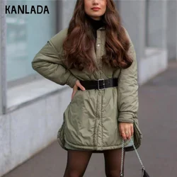 Roupas femininas 2021 outono e inverno nova luz algodão roupas soltas comprimento médio camisa para baixo casaco de algodão