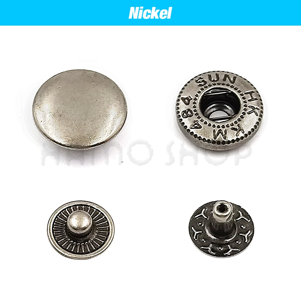 50 Sets 655/633/831 Metal Snap Fasteners Snaps Button Press Studs Sewing  Button For DIY Clothes Garment Bags Shoes Leathercraft