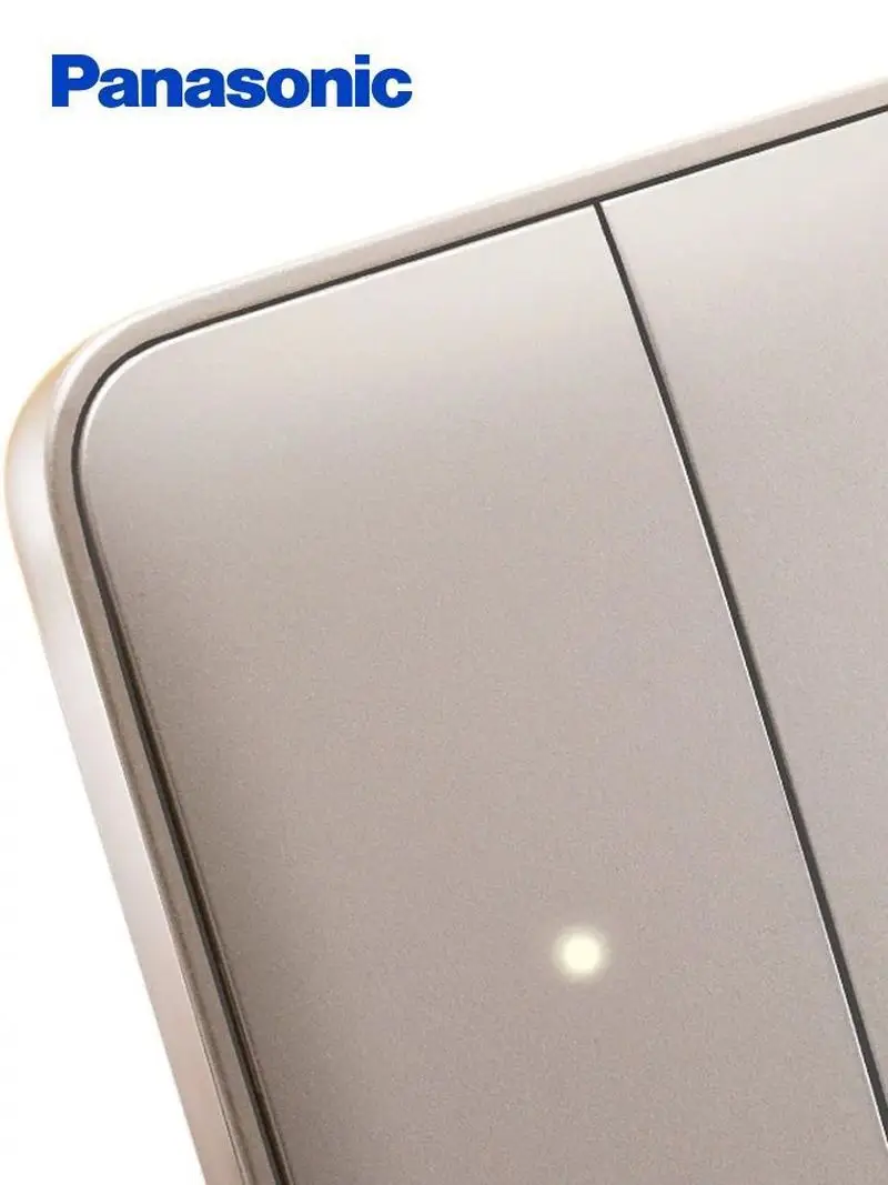Panasonic Golden Home Light Wall Pressure Switch Full Reset Structure Random Click on / Off Wall Light Switch with LED Indicator