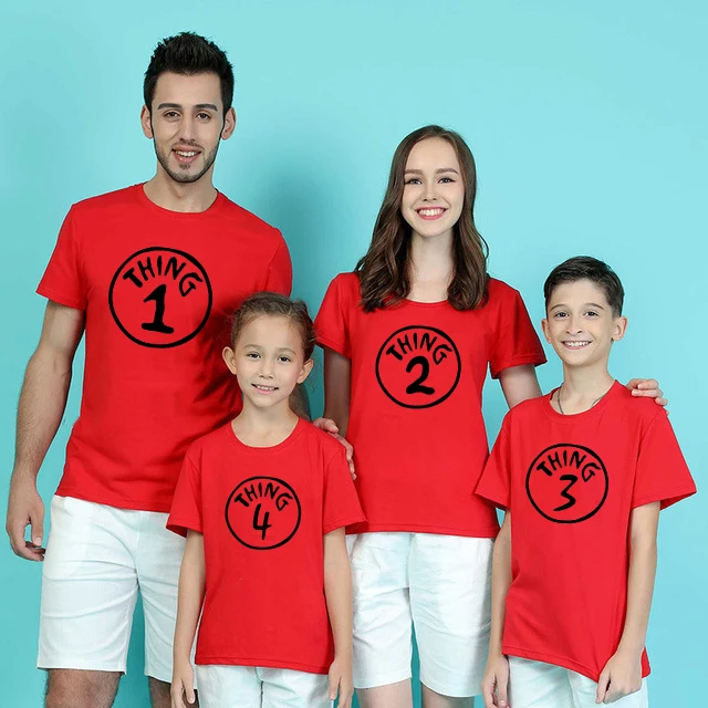 Thing 1/2/3/4 папа мама брат белый Семейные комплекты футболка семейная Одежда Рождественская подходящая друг к другу одежда праздничная одежда