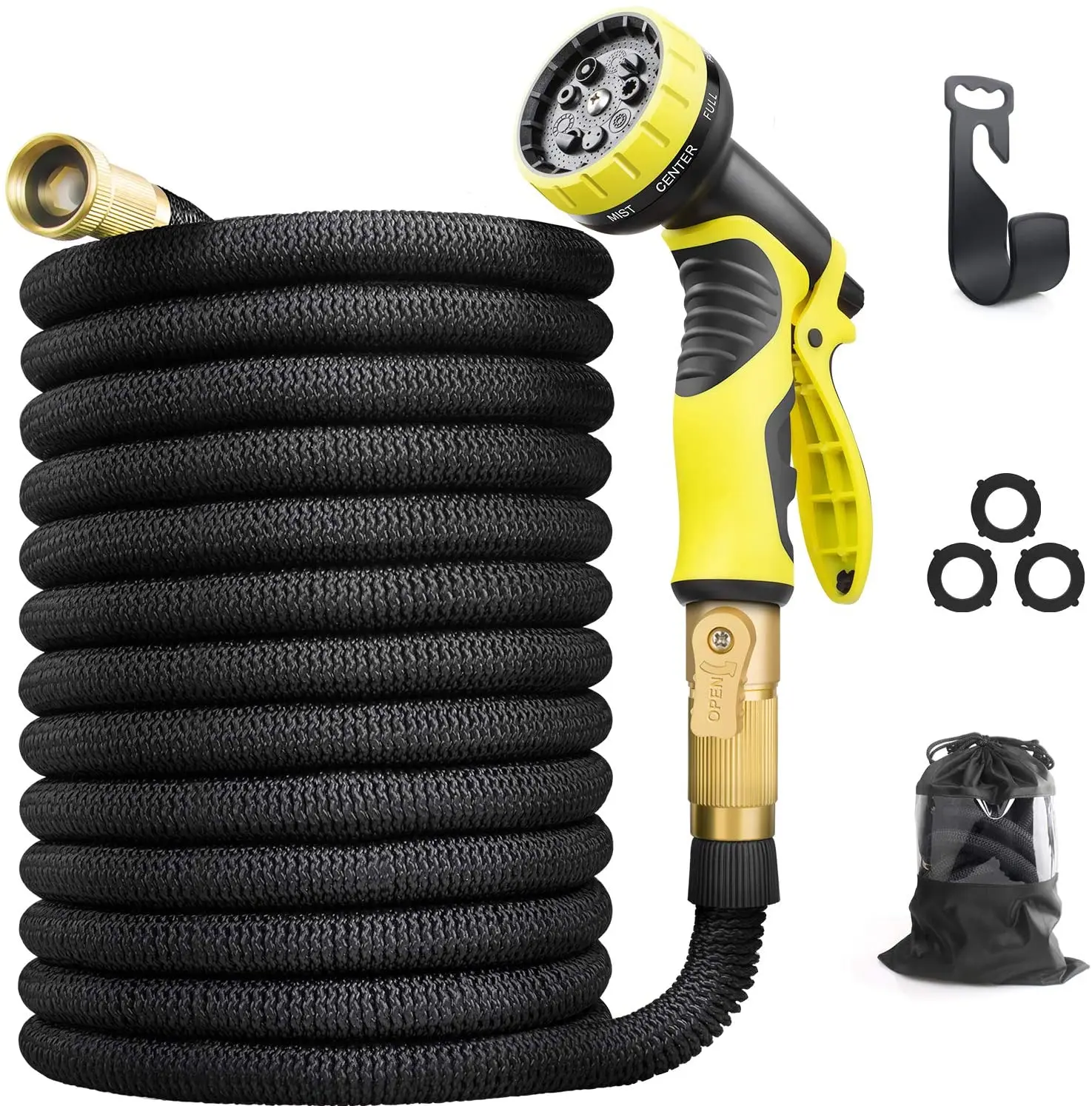 

15-100FT Garden Hoses Expandable Magic Flexible Water Hose Plastic Hoses Pipe With Spray Gun For Garden Car Wash