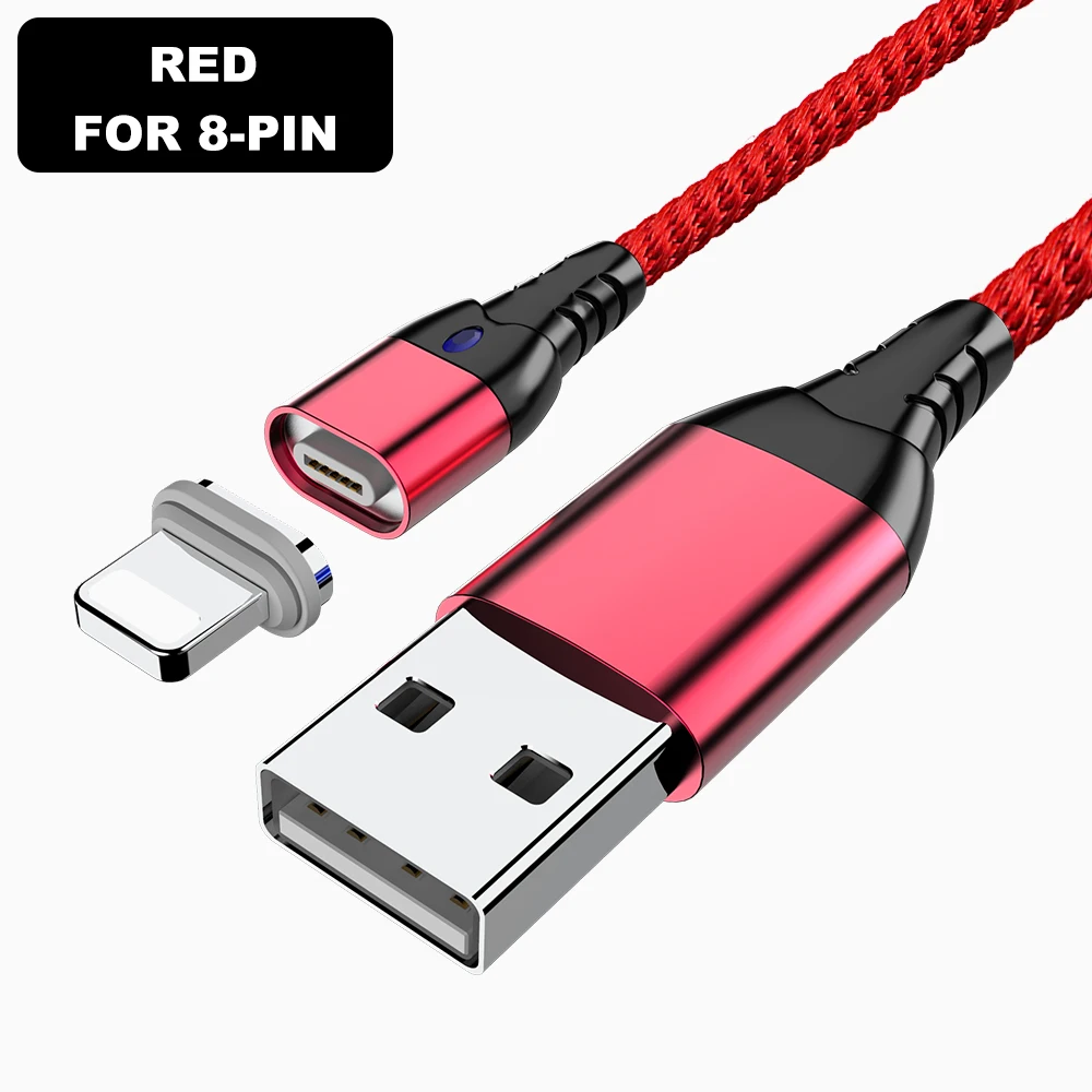 Магнитный usb-кабель Vanniso для быстрой зарядки 3A для iphone 11X7 8, магнитное зарядное устройство с адаптером USB type C для samsung s10 Xiaomi huawei - Цвет: Red iphone Cable