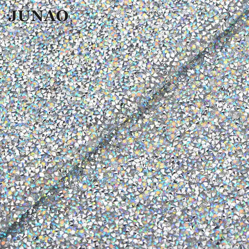 Silver Crystal AB JUNAO, 24*40 см, самоклеющиеся стразы, отделка, ткань, лист, Золотой Кристалл, аппликация, железо на прозрачной сетке, полимерные стразы, лента - Цвет: Silver Crystal AB