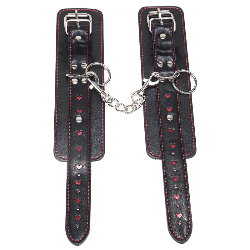 Hearts Handcuffs Ankle Restraints Cosplay Strict Bondage Play Punk BDSM Adult Games Sex Flirt Toys
