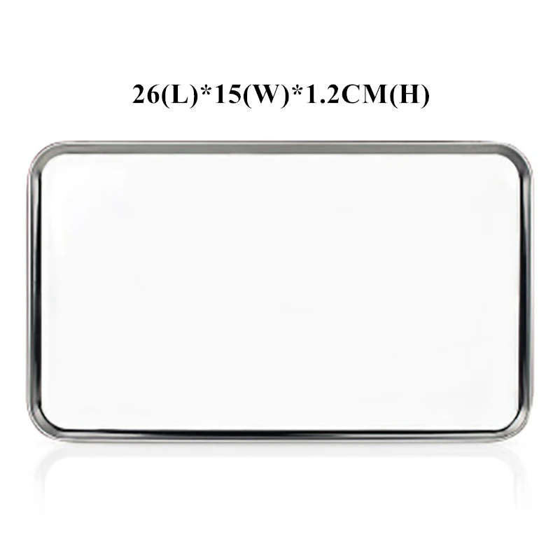 1 Pc Stainless Steel Storage Trays Steamed Sausage Dish Rectangle Fruit Bread Cookie Pans Multi-Function Kitchen Baking Plate 6