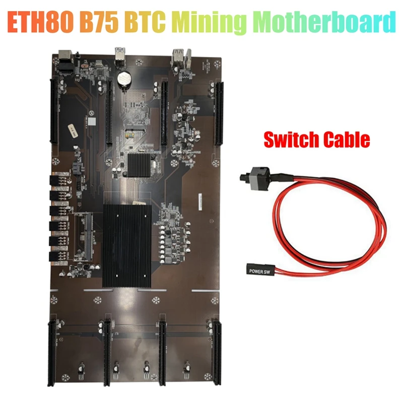 Материнская плата ETH 80 B75 BTC для майнинга 8 pcie 16X LGA1155 DDR3 слот памяти ноутбука