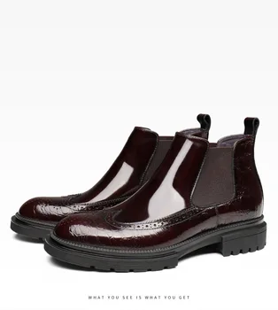 

Botas Hombre Short Men Leather Boots Men Work Bota Masculina The Pointed-toe Leather Make Pointed Toe Ankle Genuine Leather