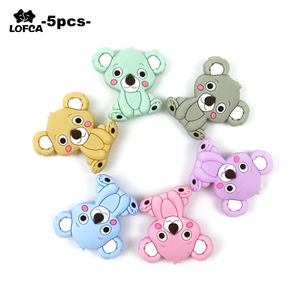 Teething Necklace Pacifier-Holder-Accessories Koala Beads Animal-Shaped Bpa-Free Mini