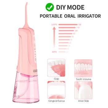 

KUSKER Portable Oral Irrigator DIY Mode Water Flosser Dental Water Jet 300ML Water Tank Rechargeable Waterproof Teeth Cleaner