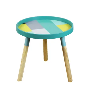 

Nordic Modern Minimalist Wood Coffee Table Round Living Room Tea Table Creative Solid Wood Coffee Table Mini Sofa Side Table
