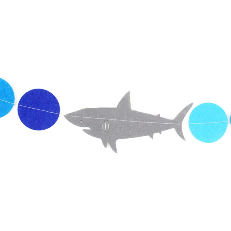 

Cute Shark Pull Flower Colored Flag String Baby Birthday Party Background Hanging Decoration
