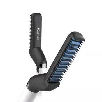 

Men Quick Beard Straightener Styler Comb Multifunctional Hair Curling Curler Show Cap Tool Electric Hair Styler for Men Dropship