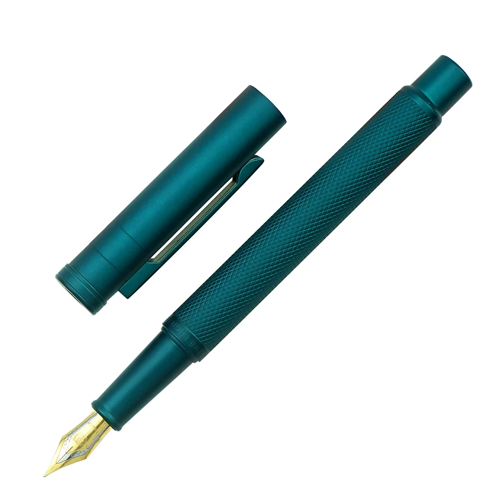 Hongdian Colorful Forest Metal Fountain Pen EF/F/Bent Nib Ink Pen Beautiful Tree Texture for Business Office Home Writing