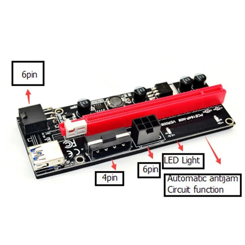 JABS 60 см Ver009S Pci-E Riser Card Pcie 1X To 16X Usb 3,0 кабель для передачи данных Bitcoin Mining