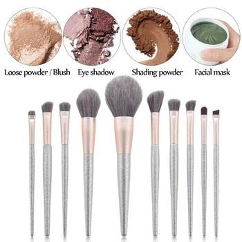 

10Pcs Makeup Brush Set Makeup Brushes Set For Foundation Powder Blush Eyeshadow Concealer Lip Eye Make Up Brush Cosmetics Beauty