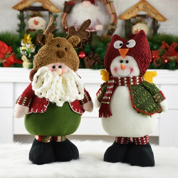 

Cute Santa Claus Christmas Gifts Cute Snowman Tree Christmas Decorations Green Jacket Funny Silly 2021 New Year Decoration
