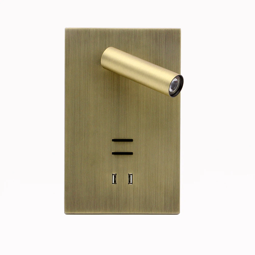 Современный настенный выключатель Hartisan с двумя USB портами светодиодный