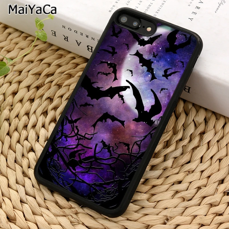 MaiYaCa чехол для телефона с принтом вампира летучих мышей и полной Луны iPhone 5 6 7 8 plus 11