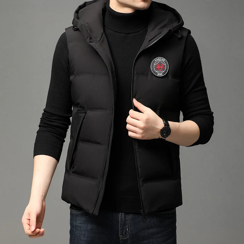 

2020 Winter Brand Casual Fashion White 90% Duck Down Waistcoat Jacket Men Windbreaker Vest Puffer Jacket Vest Coats Mens Clothes
