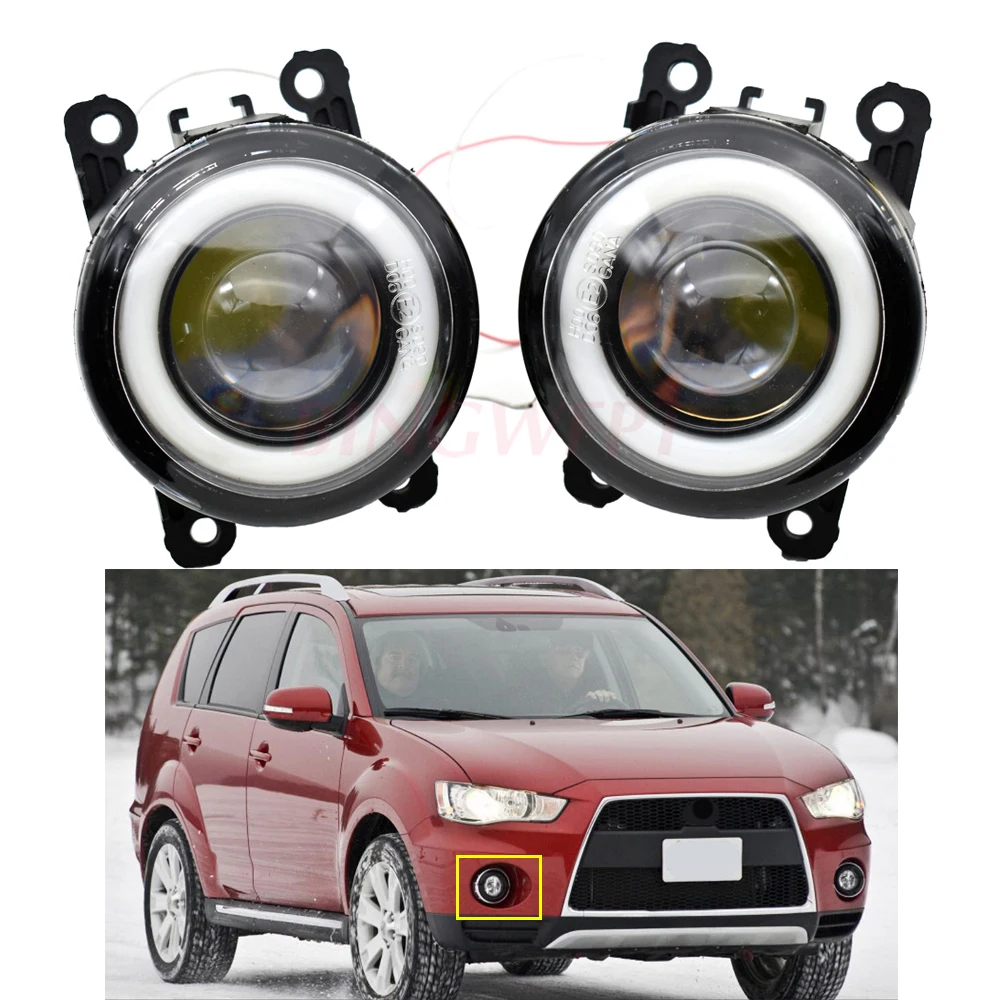 2PCS Car Accessories 30W LED Fog Light Angel Eye DRL Daytime Running H11 12V For M-itsubishi Outlander XL 2007-2013 | Автомобили и
