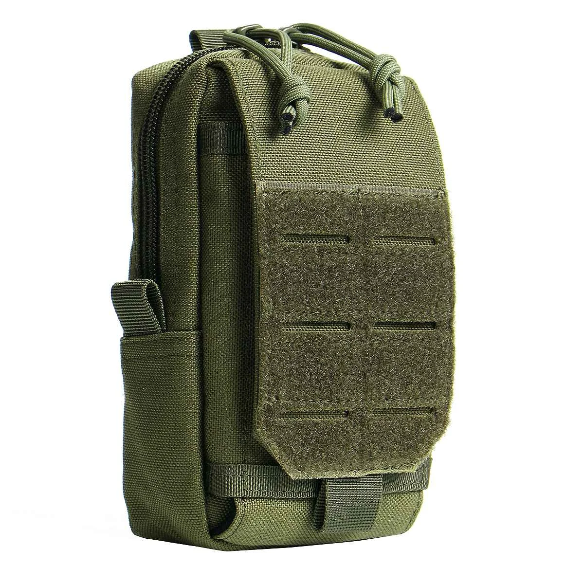 Тактический Molle Чехол Водонепроницаемый 1000D нейлоновый военный пояс поясная сумка медицинский комплект карман для телефона поясная сумка кошелек - Цвет: Зеленый цвет