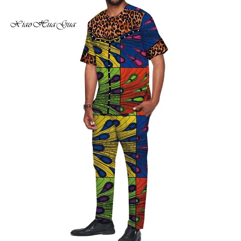 Повседневные мужские комплекты из 2 предметов: Топ с принтом и штаны Bazin Riche