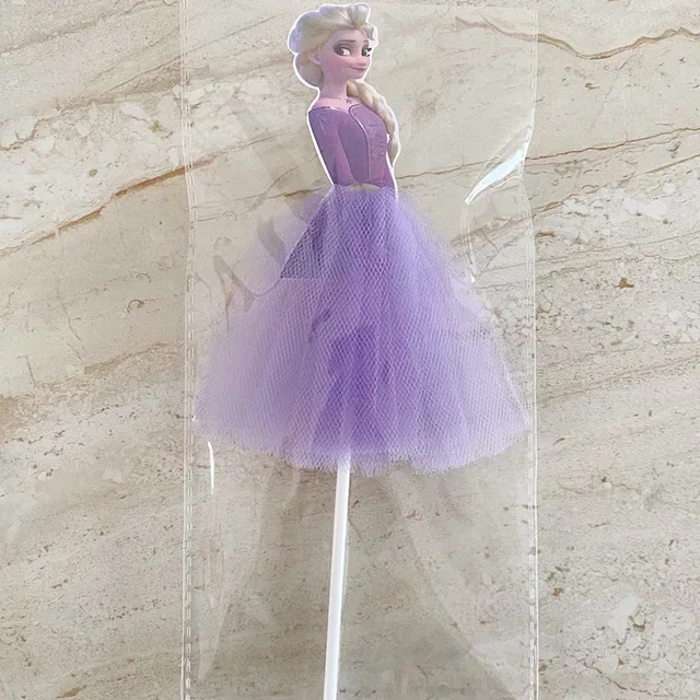 1pcs 21cm Princess Birthday Party Decorations Kids Cake Topper for Girls Birthday Decoration Anniversaire Cake Supplies Elsa