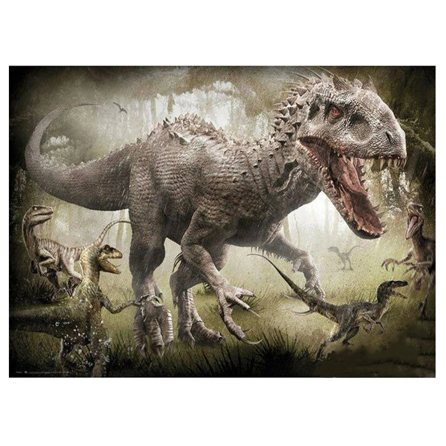 Full Square Round Diamond Mosaic Dinosaur family Animal Picture of Rhinestone 5D Diamond Painting Diamond Embroidery Unique Gift_副本