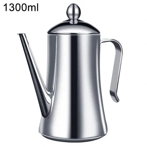 Silver 1300ml Горячая 1000/1300 мл оливковое масло банка уксус Диспенсер банка горшок бутылки чайник контейнер - Цвет: Silver 1300ml