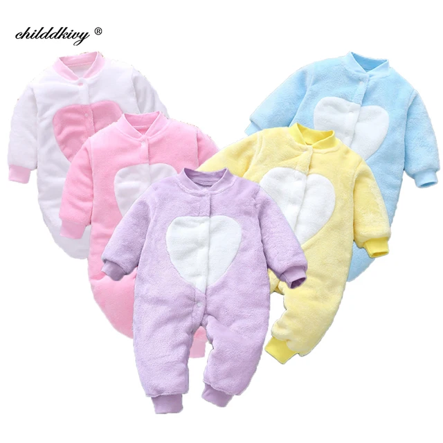 Newborn Baby Spring Winter Clothes Infant Jacket for Girls Jumpsuit for Boys Soft Flannel  3