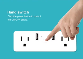 

App smart life WiFi Smart home Socket US Standard plug Dual Jack Dual USB Socket work with Google home Alexa