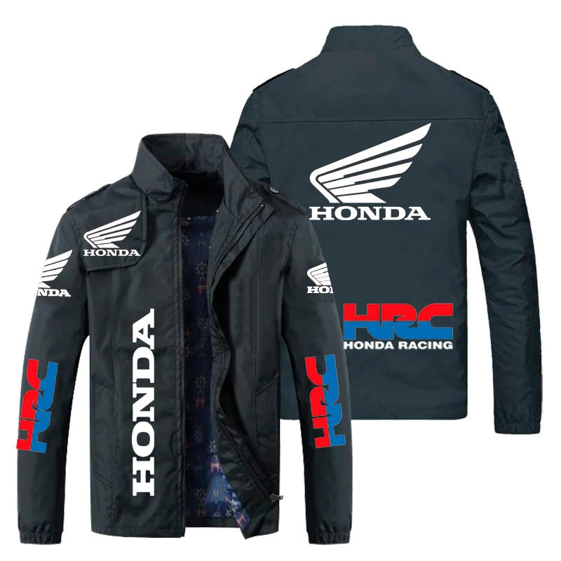 stylish jacket for men 2021 Autumn Winter Men's Jacket Honda Car Wing HRC Racing Print Jacket Windbreaker Motorcycle Jacket Honda Men's Clothing Coats mens parka jacket